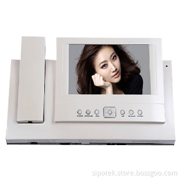 Sipo 7 inch TFT Color Video Intercom System with Internal Memory
